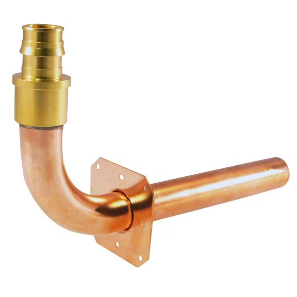 8 in. x 3/4 in. Copper PEX-A Expansion Barb Stub-Out 90-Degree Elbow with Flange, Apollo, Mfr#: EPXSTUBWE34